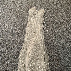 White, long, sequin dress